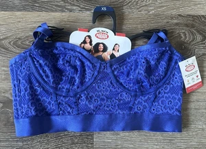 Parade Spitzen Bustier Bügel mäßige Abdeckung leicht gefüttert blau Junior XS - Bild 1 von 5