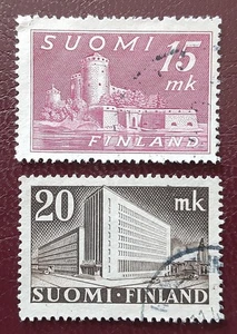 FINNLAND 1945 15mk Stronghold 20mk Postal Bldg Mi 317-8 Scott 247-8 ss/vz 491-1 - Bild 1 von 2