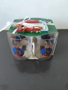 4 VTG NEW Libbey Rudolph The Red Nose Reindeer Glasses Christmas 1980s USA M51 - Picture 1 of 6
