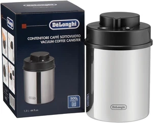 Bote de café al vacío Delonghi acero inoxidable pulido 1,5 litros nuevo en caja DLSC063 - Imagen 1 de 2