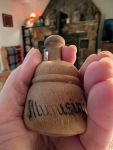 Antique Miniature Signed Munising Wood Butter Mold Press Stamp Aafa - Picture 1 of 7