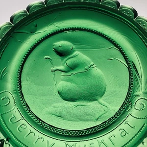 Jerry Muskrat at the Smiling Pool Thornton Burgess Art Glass Pairpoint Cup Plate - Picture 1 of 8