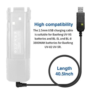 USB Charging Cable Wire Two Way Radio Charging Cord - Zdjęcie 1 z 10