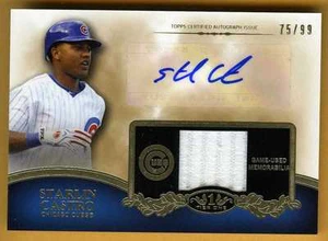 2012 Topps Tier One autographed baseball card Starlin Castro, Chicago Cubs 75/99 - Picture 1 of 1