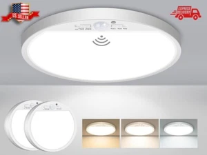 Motion Sensor Light Indoor Hardwired 3000K/4000K/6500K LED Closet w/Timer 15W x2 - Picture 1 of 18