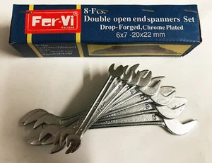 SET 8 PEZZI CHIAVI INGLESI DA 6 A 22 FERVI 6X7 - 20X22MM - Foto 1 di 2