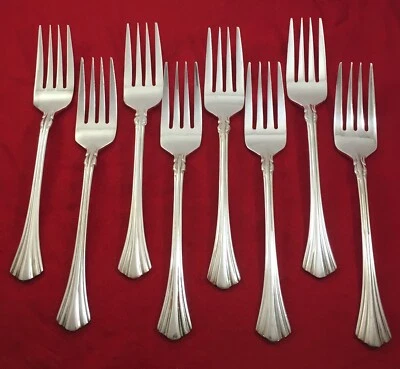 Towle Supreme Cutlery CLASSIC PLUME 1986 horquillas plateadas 8 ensaladas EP Corea Foto 1 de 4