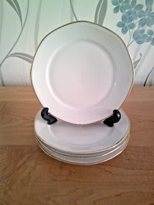MitterTeich Bavaria - Salad side Plates - Set of 4 Plates - White Gold Trim - Picture 1 of 7