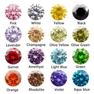 5A Various Color Loose Cubic Zirconia Stone Round Synthetic Gems For Jewelry - Picture 1 of 38