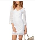 Lilly Pultizer Alden Tunic Dress Women's Small White Lace V Neck Geo Circle
