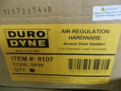 NEW DURO-DYNE 8107 MODEL SP-20 ACCESS DOOR HANDLE KIT 1/2" LATCH ASSEMBLY