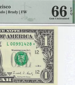 1988A $1 SAN FRANCISCO * STAR * ⭐️ FRN PMG GEM Uncirculated 66 EPQ Banknote. - Picture 1 of 3