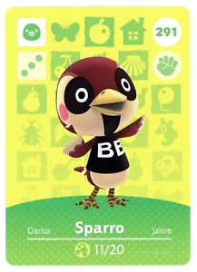 Sparro #291 - Amiibo-Karte - Animal Crossing Serie 1 - Authentisch Nintendo - Bild 1 von 2