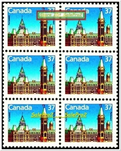 CANADA 1987 CANADIAN PARLIAMENT MINT FV FACE $2.22 MNH FULL PANEL STAMP BLOCK - Picture 1 of 2