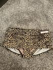 New Victorias Secret LEOPARD Beach Sexy Skirted Bikini Bottom Sz Small