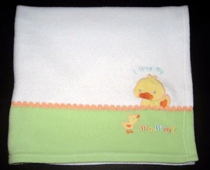 Carters Child of Mine I Love My Mommy Duck Baby Blanket White Green Yellow - Picture 1 of 3
