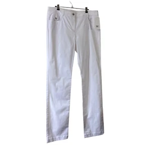 W By Worth Womens Optic White Straight Leg Midi Rise Jeans Pants Size 14 New - Picture 1 of 12