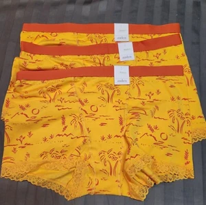 Auden Women's Orange Boyshort Underwear Panty Lace Accent L 12-14 - Picture 1 of 5