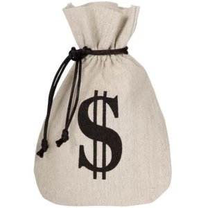 Western Fabric $ Money Bags 7" x 5" 8 Per Pack Western Party Decorations - Picture 1 of 1