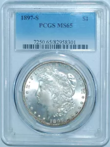 1897 S PCGS MS65 Morgan Silver Dollar - Picture 1 of 2