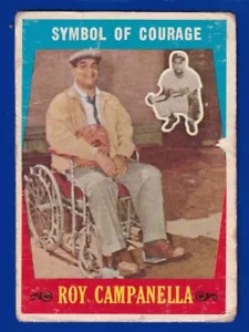 ROY CAMPANELLA Dodgers SYMBOL OF COURAGE 1959 TOPPS #550 FAIR - Bild 1 von 2