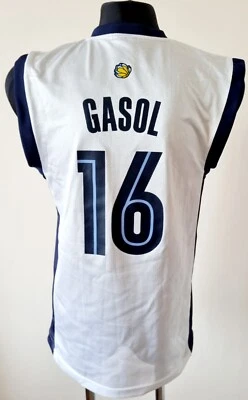NBA Memphis Grizzlies Baloncesto Adidas Camiseta #16 Pau Gasol Talla Pequeña  Foto 1 de 4
