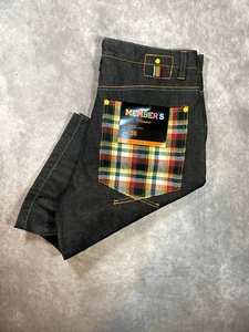 Vintage Y2K 90s Baggy Jean Shorts Jorts Members Property Size 36 Multi Color New - Picture 1 of 10