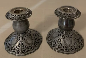 Vintage Victorian Pair Single Candle Holder Patent No#72883 - Bild 1 von 7