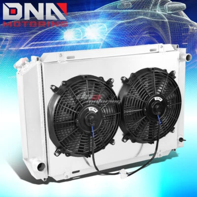 FOR 1979-1993 MUSTANG FOX 3-ROW PEFORMANCE ALUMINUM RADIATOR+COOLING FAN SHROUD - Image 1 of 4