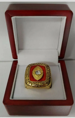 Len Dawson - 1966 Kansas City Chiefs AFC Championship Ring WITH Wooden Box Cover
