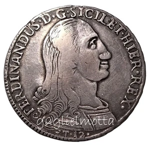 REGNO DI SICILIA 12 TARI 1796 PALERMO FERDINANDO III DI BORBONE MONETA ARGENTO - Bild 1 von 2