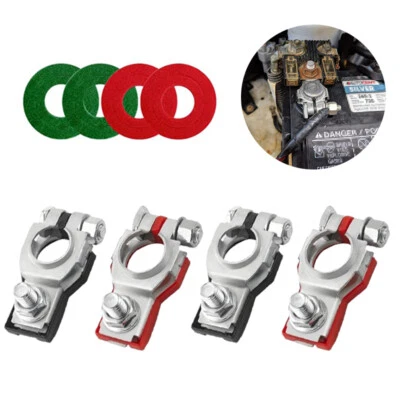 2 Set Battery Terminal Connector Top Post Battery Cable Terminal Clamp Universal - Image 1 of 4