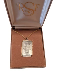 SIMMONS Silver Issue British 999 Fine Silver Ingot Pendant Necklace 5g Boxed - Picture 1 of 5