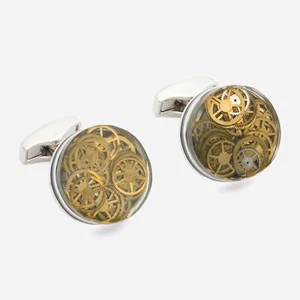 Tateossian Sterlingsilber Kreis Motiv Engine-Effect Design Manschetten CF0166 - Bild 1 von 3