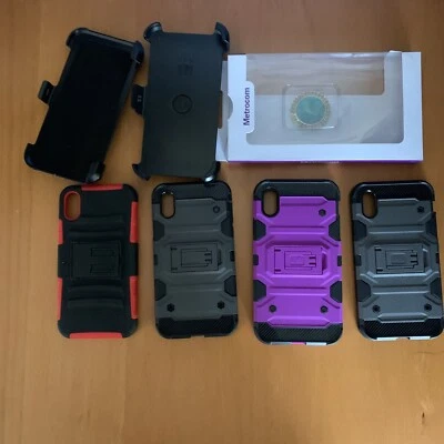 APPLE IPHONE XR and X HYBRID CELL PHONE CASES PROTECTOR and Socket - Image 1 of 4