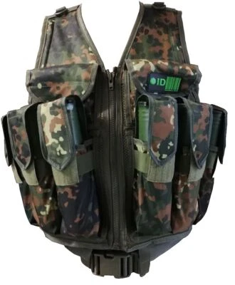 IDP Paintball Tactical Weste 9 Pods HP Magfed Flecktarn
