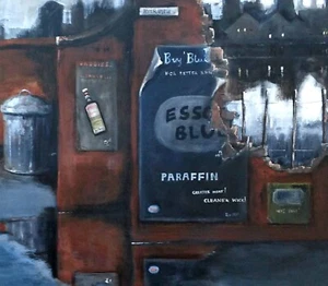 Along the Grand Surrey Canal, original painting by Alan Harris, urban art 12x16 - Picture 1 of 12