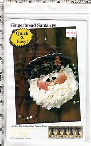 "Gingerbread Santa" ©2000 Happy Hollow Designs Sewing Craft Pattern # 491 UNCUT - Picture 1 of 6