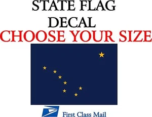 ALASKA STATE FLAG, STICKER, DECAL, state flag of Alaska 5 YR VINYL - Bild 1 von 2