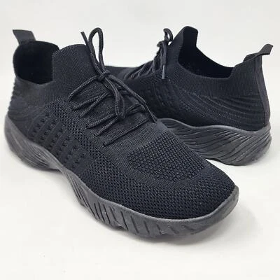 Zapatillas deportivas Wild Diva para mujer 10 negras tejidas cómodas elásticas Foto 1 de 4