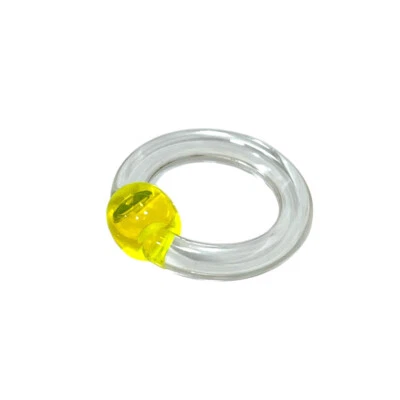 Captive Bead Ring UV Acrylic Circular 6G Top Ball Hoop Cartilage Septum 16mm - Image 1 of 4