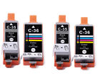 4Pk Pgi-35 Cli-36 Ink Cartridges W/ Smartchip For Canon Pixma Ip110 Ip100 Tr150
