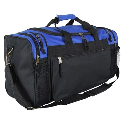DALIX Brand New Duffle Bag Sports Duffel Bag in Black Gym Bag Royal Blue - Image 1 of 4
