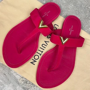 LOUIS VUITTON Bahiana Sandal Flat Pink Suede 5 UK or 8 US or 38 EUR - Picture 1 of 11