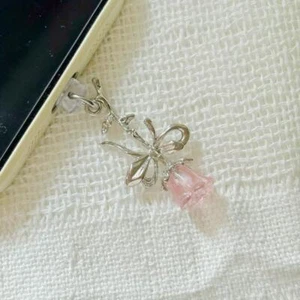 1 Piece Pink Flower Phone Dust Plug Hanging Pendant For Phone/Samsung/Type-C - Zdjęcie 1 z 7