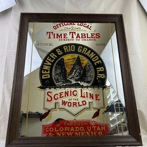 Vintage Denver & Rio Grande Railroad RR Scenic Line Of The World Sign Mirror - Picture 1 of 11