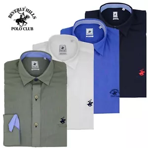 Camicia uomo manica lunga mussola di cotone POLO CLUB BEVERLY S M L XL XXL 3XL - Foto 1 di 10