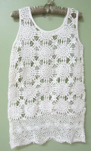 TOP CROCHET BLANCO VINTAGE / MEDIDA 38 BUSTO - Imagen 1 de 4