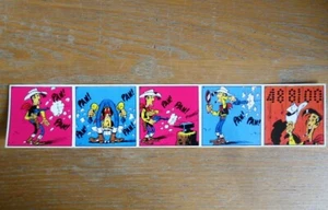 Opération 48.81.00. 1974 5 vignettes auto-collant de MORRIS Lucky-Luke TBE - Picture 1 of 2