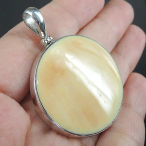 925 Plata de Ley Redonda Natural Crema Marrón Shell Colgante Joyería, NSP-564 - Imagen 1 de 7